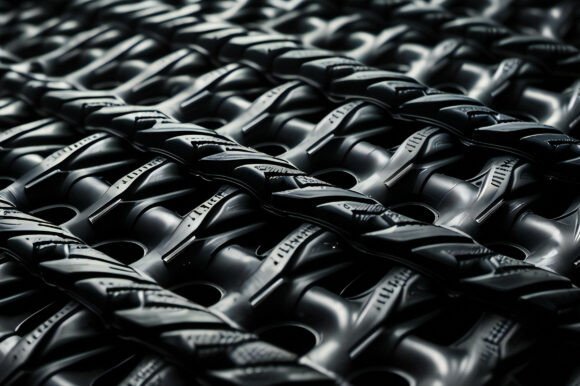 A Close Up of a Black Rubber Band