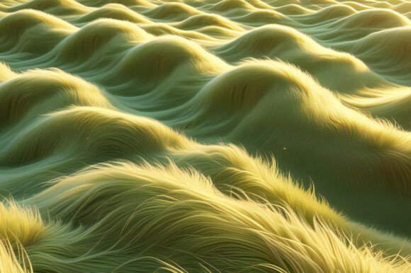 A Close Up of a Green Wavy Surface