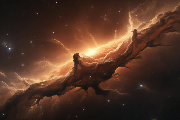 A Fiery Object in Space Background