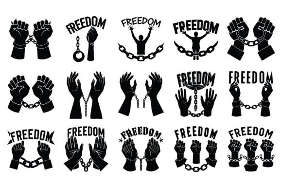 A Pair of Hands Chained Silhouette
