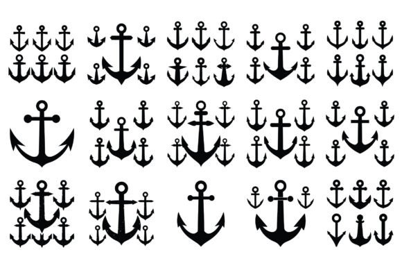 Anchors Icon Silhouette Vector: A Versatile Design Asset