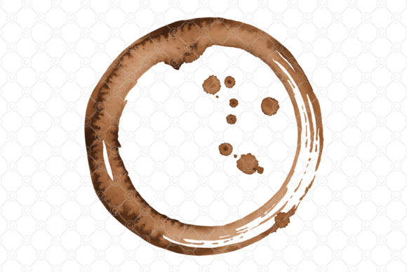 Coffee Stain PNG, Tea Cup Spill Ring 017