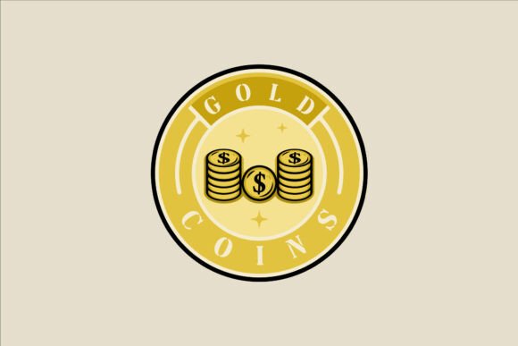 Coins Money Emblem Logo Vector Color