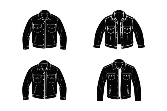 Denim Jacket Silhouette Icon Bundle: A Versatile Design Resource for Creators