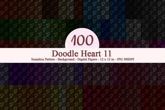 Doodle Heart 11 Seamless Pattern: A Versatile Digital Design for Creative Projects
