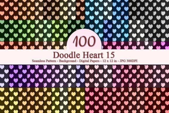Doodle Heart 15 Seamless Pattern