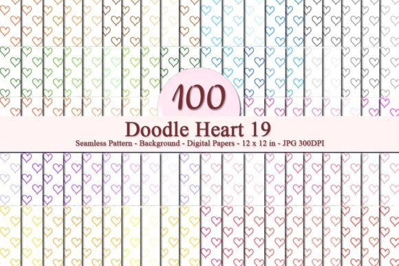 Doodle Heart 19 Seamless Pattern: A Versatile Digital Design for Creative Professionals