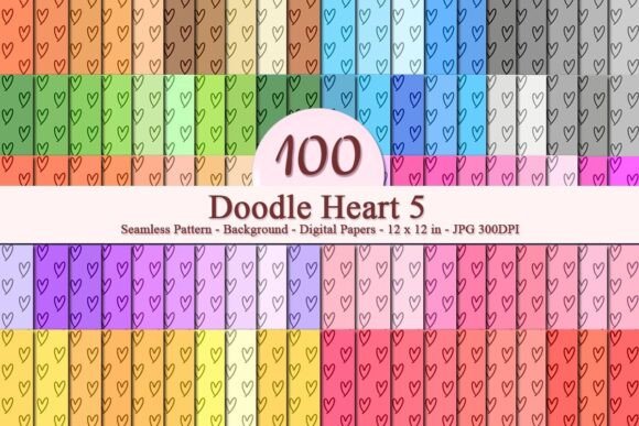 Doodle Heart 5 Seamless Pattern: A Versatile Digital Design for Creative Businesses