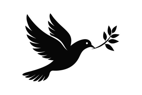 Dove Carrying Olive Branch Silhouette: A Symbol of Peace and Elegance