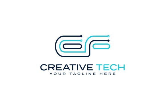 Letter EF Tech Futuristic Logo Design
