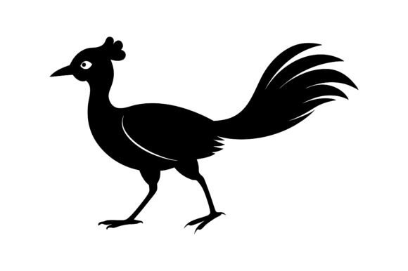Lyrebird Silhouette Vector Icon