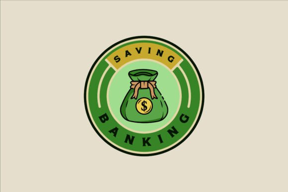 Money Bag Emblem Logo Vector Color