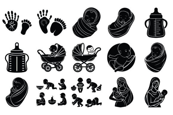 Newborn Baby Flat Isolated Vector: A Versatile Design Asset