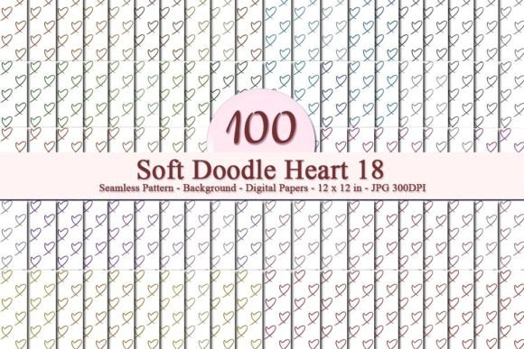 Soft Doodle Heart 18 Seamless Pattern: A Versatile Digital Design for Creative Businesses