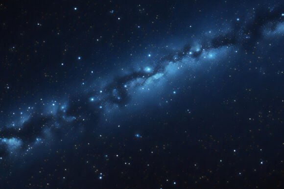 Stars and a Galaxy in Space Background