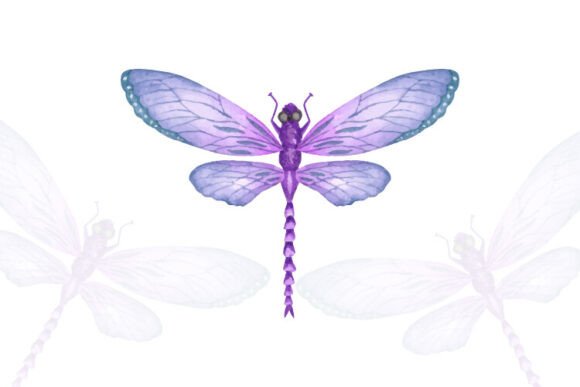 Watercolor Dragonfly Vector Art